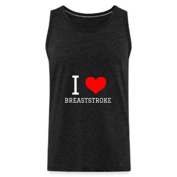 Swimming Saying Funny I Love Breaststroke - Men's Premium Organic Tank Top - charcoal grey - Front - Alexander (188cm)