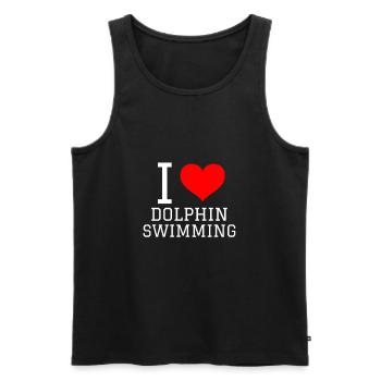 Swimming Saying Funny I Love Dolphin Swimming - Men's Premium Organic Tank Top - black - Front - Michal (187cm)