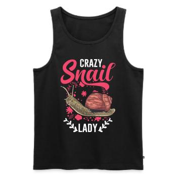 Crazy Snail lady Snails Fille - Débardeur bio Premium Homme - noir - Devant - Michal (187cm)