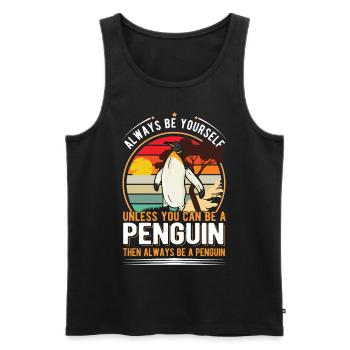 Pingouin Cadeau Pingouin - Débardeur bio Premium Homme - noir - Devant - Michal (187cm)