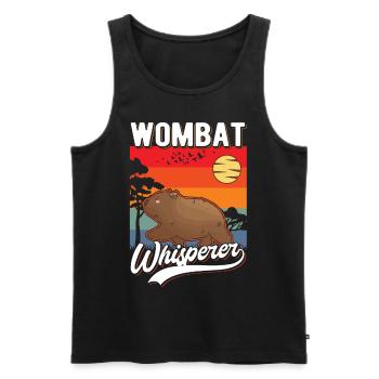 Wombat Flüsterer Wombat Whisperer - Men's Premium Organic Tank Top - black - Front - AI Model Male 178 light (178cm)