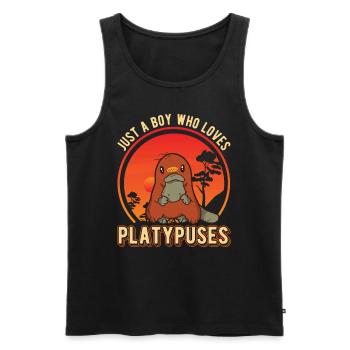 Platypus Young Platypus - Men's Premium Organic Tank Top - black - Front - Michal (187cm)