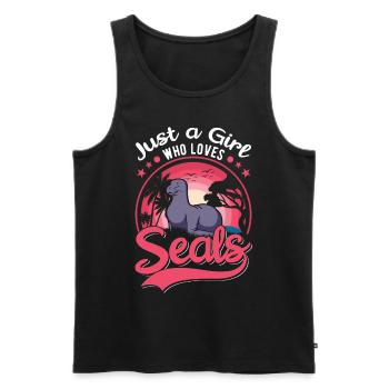 Seal Girls - Débardeur bio Premium Homme - noir - Devant - AI Model Male 178 light (178cm)