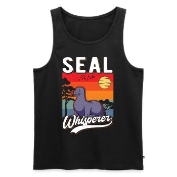 Robben Flüsterer Seal Whisperer - Männer Premium Bio Tank Top - Schwarz - Vorne - AI Model Male 178 light (178cm)
