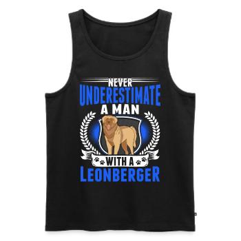 Leonberger Mann - Men's Premium Organic Tank Top - black - Front - Michal (187cm)