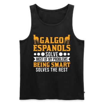 Galgo Espanol Cadeau Lévrier Espagnol - Débardeur bio Premium Homme - noir - Devant - Michal (187cm)