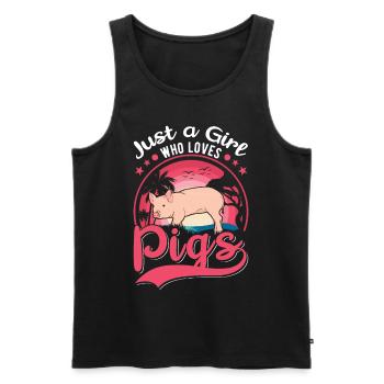 Pigs Filles Éleveurs de porcs - Débardeur bio Premium Homme - noir - Devant - AI Model Male 178 light (178cm)