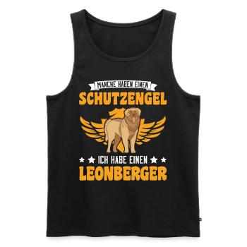 Leonberger Schutzengel - Männer Premium Bio Tank Top - Schwarz - Vorne - Michal (187cm)