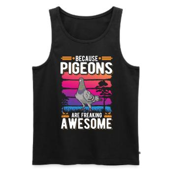 Because Pigeons are freaking awesome Taube - Men's Premium Organic Tank Top - black - Front - Michal (187cm)