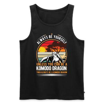 Komodowaran Komodo Dragon Waran - Männer Premium Bio Tank Top - Schwarz - Vorne - Michal (187cm)