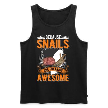 Parce que les escargots sont des escargots géniaux - Débardeur bio Premium Homme - noir - Devant - Michal (187cm)