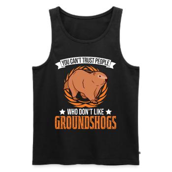 Marmot Gift Groundhog Day Woodchuck - Men's Premium Organic Tank Top - black - Front - Michal (187cm)