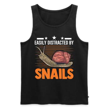 Easily distracted by Snails Snail - Men's Premium Organic Tank Top - black - Front - Michal (187cm)