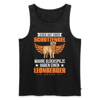 Leonberger Schutzengel - Männer Premium Bio Tank Top - Schwarz - Vorne - Michal (187cm)
