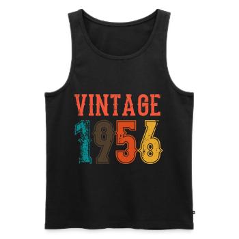 Anniversaire Papa Vintage 1956 - Débardeur bio Premium Homme - noir - Devant - Michal (187cm)