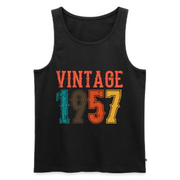 Anniversaire Papa Vintage 1957 - Débardeur bio Premium Homme - noir - Devant - Michal (187cm)