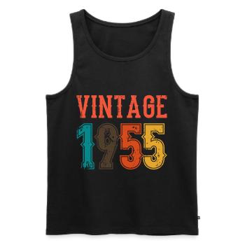 Anniversaire Papa Vintage 1955 - Débardeur bio Premium Homme - noir - Devant - Michal (187cm)