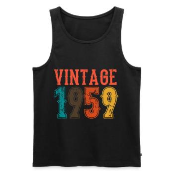 Geburtstag Papa Vintage 1959 - Männer Premium Bio Tank Top - Schwarz - Vorne - Michal (187cm)