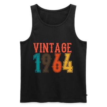 Birthday Papa Vintage 1964 - Men's Premium Organic Tank Top - black - Front - Michal (187cm)