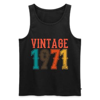Birthday Papa Vintage 1971 - Men's Premium Organic Tank Top - black - Front - Michal (187cm)