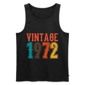 Anniversaire Papa Vintage 1972 - Débardeur bio Premium Homme - noir - Devant - Michal (187cm)