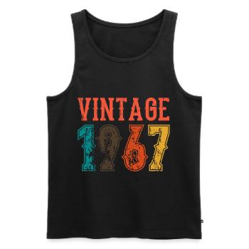 Anniversaire Papa Vintage 1967 - Débardeur bio Premium Homme - noir - Devant - Michal (187cm)