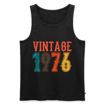 Geburtstag Papa Vintage 1976 - Männer Premium Bio Tank Top - Schwarz - Vorne - AI Model Male 178 light (178cm)