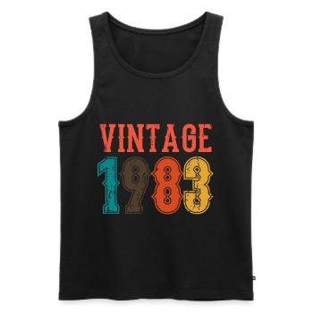 Geburtstag Papa Vintage 1983 - Männer Premium Bio Tank Top - Schwarz - Vorne - Michal (187cm)