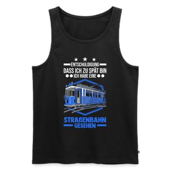 Straßenbahn Geschenk Straßenbahnfahrer Tram S-Bahn - Männer Premium Bio Tank Top - Schwarz - Vorne - AI Model Male 178 light (178cm)