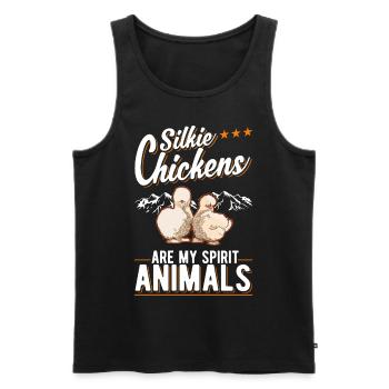 Silk Chicken Spirit Animal Silkie Chicken - Men's Premium Organic Tank Top - black - Front - AI Model Male 178 light (178cm)