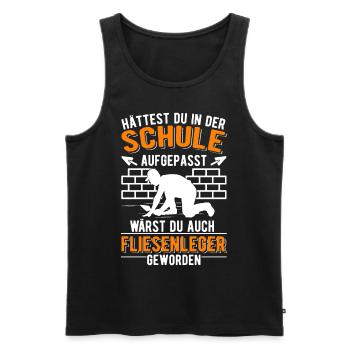 Fliesenleger Spruch Fliesen Legen - Männer Premium Bio Tank Top - Schwarz - Vorne - Michal (187cm)