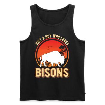 Buffalo Gift Bison Water Buffalo Buffalo - Men's Premium Organic Tank Top - black - Front - AI Model Male 178 light (178cm)