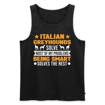 Italian greyhound Italian wind chime - Men's Premium Organic Tank Top - black - Front - Michal (187cm)