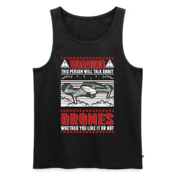 Drohne Drohnenpilot Quadrocopter - Männer Premium Bio Tank Top - Schwarz - Vorne - Michal (187cm)