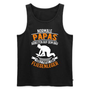 Fliesenleger und Papa Fliesenleger Vatertag - Männer Premium Bio Tank Top - Schwarz - Vorne - Michal (187cm)