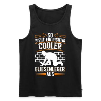 So sieht ein richtig cooler Fliesenleger aus - Männer Premium Bio Tank Top - Schwarz - Vorne - Michal (187cm)