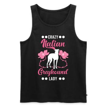 Italian Greyhound lady Italienischer Windhund - Men's Premium Organic Tank Top - black - Front - AI Model Male 178 light (178cm)