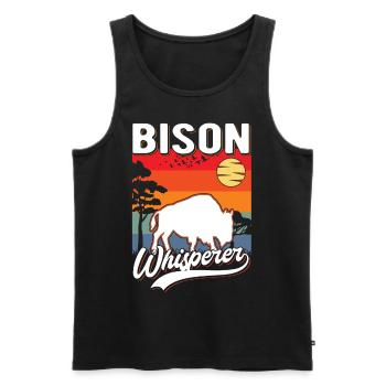 Buffalo Whisperer Buffalo Whisperer Water Buffalo - Men's Premium Organic Tank Top - black - Front - AI Model Male 178 light (178cm)