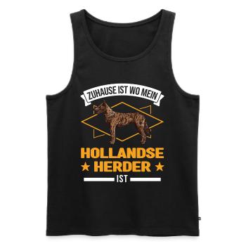 Zuhause ist wo mein Hollandse Herder ist - Männer Premium Bio Tank Top - Schwarz - Vorne - AI Model Male 178 light (178cm)