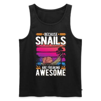 Parce que les escargots sont des escargots géniaux - Débardeur bio Premium Homme - noir - Devant - Michal (187cm)