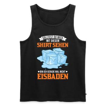 Eisbad Shirt Eisbaden Winterbad Eisschwimmen - Männer Premium Bio Tank Top - Schwarz - Vorne - AI Model Male 178 light (178cm)