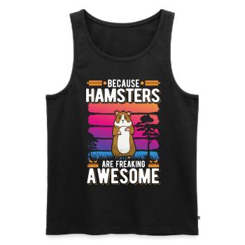 Hamster Cadeau Hamster Doré Hamster Nain Hamster - Débardeur bio Premium Homme - noir - Devant - AI Model Male 178 light (178cm)