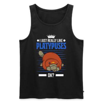 I just really like Platypuses ok Schnabeltier - Men's Premium Organic Tank Top - black - Front - Michal (187cm)