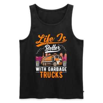 Garbage Truck Müllabfuhr Geschenk Müllwagen - Männer Premium Bio Tank Top - Schwarz - Vorne - AI Model Male 178 light (178cm)