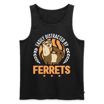 Facilement distrait par Ferrets Frettchen - Débardeur bio Premium Homme - noir - Devant - Michal (187cm)