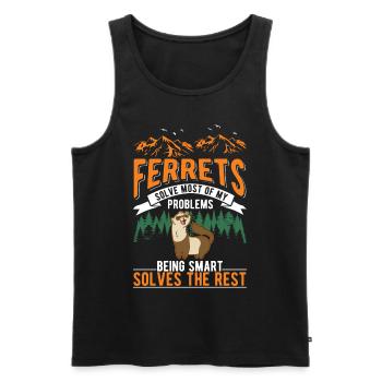 Ferret Lover Ferret Cadeau - Débardeur bio Premium Homme - noir - Devant - AI Model Male 178 light (178cm)