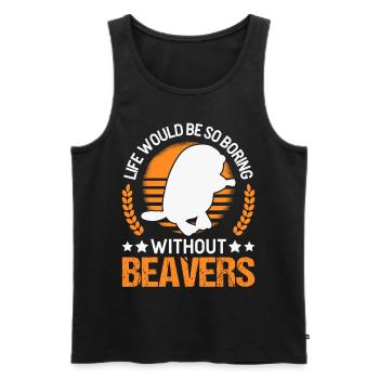 Beaver Gift Beaver Dam - Men's Premium Organic Tank Top - black - Front - Michal (187cm)