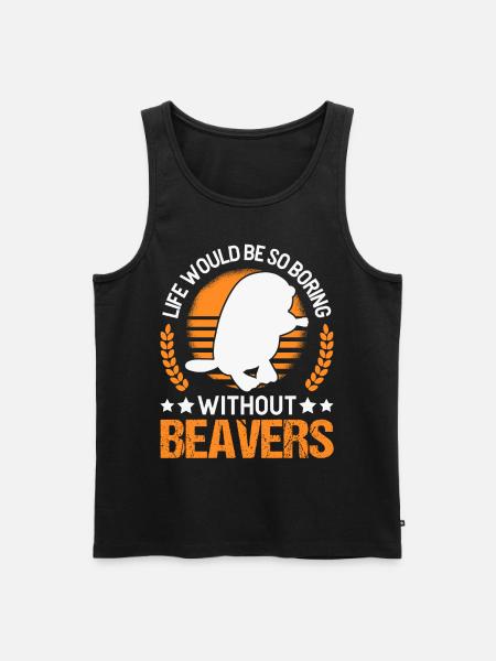 Biber Geschenk Biberdamm - Männer Premium Bio Tank Top - Schwarz
