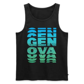 Gênes Gênes Italie Ville Skyline Vacances Amour - Débardeur bio Premium Homme - noir - Devant - AI Model Male 178 light (178cm)