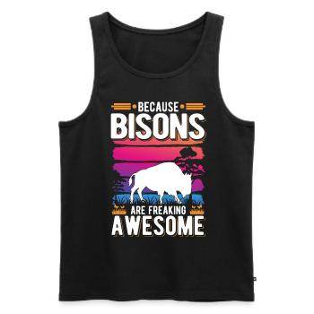 Buffalo Gift Bison Water Buffalo Buffalo - Men's Premium Organic Tank Top - black - Front - AI Model Male 178 light (178cm)
